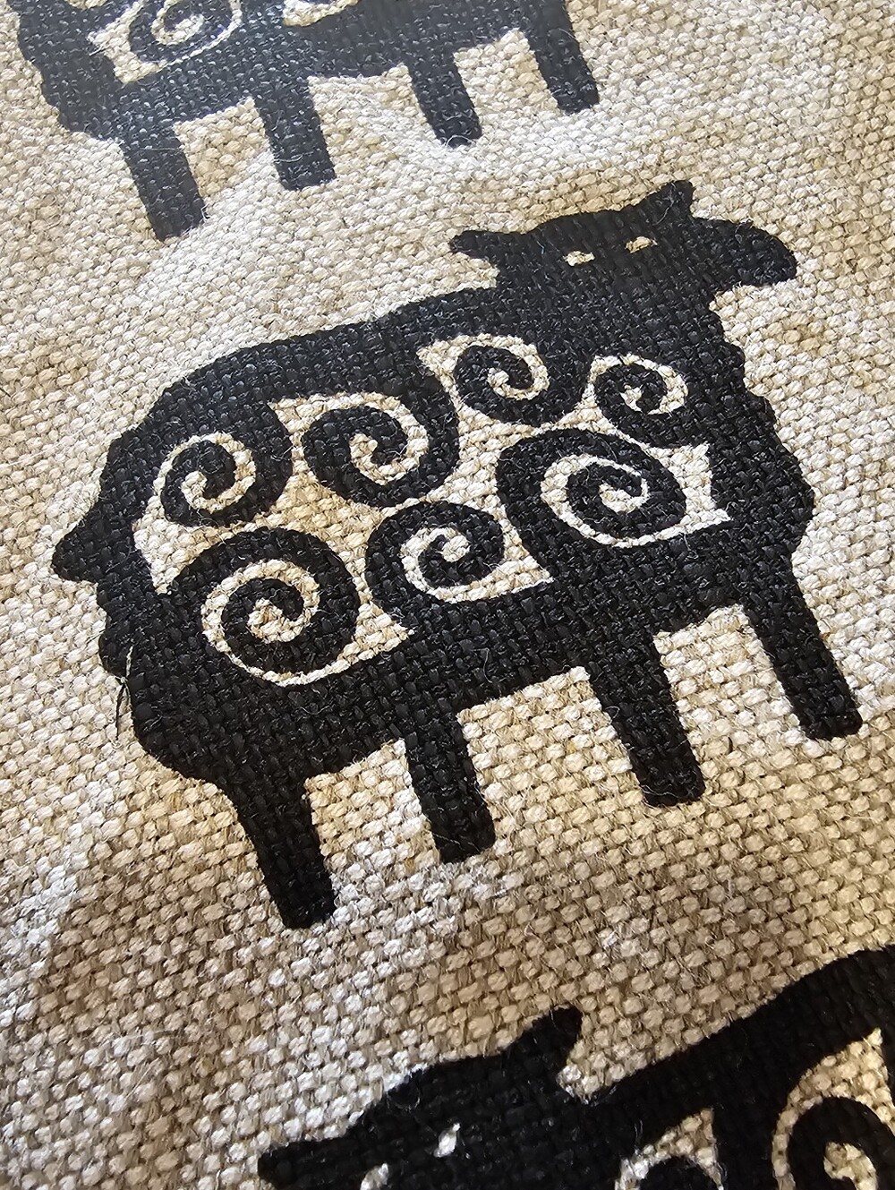 Klippan Sweden Linen Cotton Sheep Tea Towel Scandinavian - Picture 3 of 8